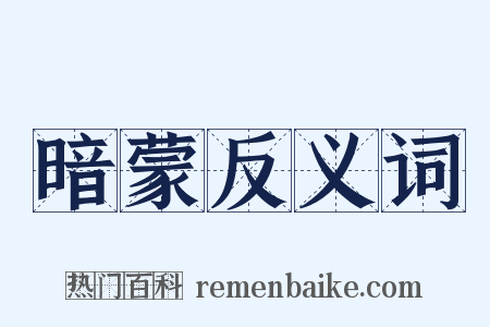 暗蒙反义词是什么意思的图片